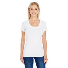 Ladies' Spandex Short-Sleeve Scoop Neck T-Shirt