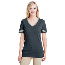 Ladies' 4.5 oz. TRI-BLEND Varsity V-Neck T-Shirt