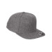 Adult 6-Panel Melton Wool Structured Flat Visor Classic Snapback Cap