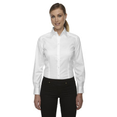 Ladies' Wrinkle-Free Two-Ply 80's Cotton Taped Stripe Jacquard Shirt