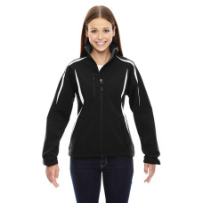Ladies' Enzo Colorblocked Three-Layer Fleece Bonded Soft Shell Jacket