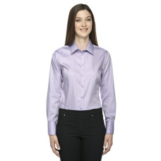 Ladies' Boulevard Wrinkle-Free Two-Ply 80's Cotton Dobby Taped Shirt with Oxford Twill