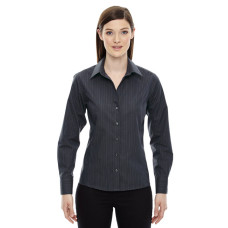Ladies' Boardwalk Wrinkle-Free Two-Ply 80's Cotton Striped Tape Shirt