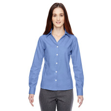 Ladies' Precise Wrinkle-Free Two-Ply 80's Cotton Dobby Taped Shirt