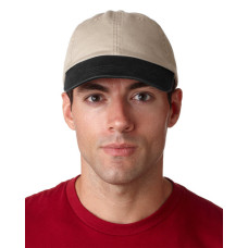 Adult Classic Cut Chino Cotton Twill Unstructured Two-Tone Cap