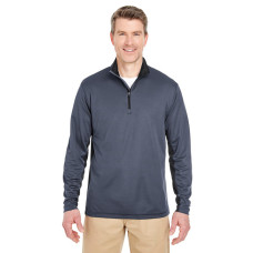 Adult Two-Tone Keyhole Mesh Quarter-Zip Pullover