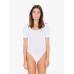 Ladies' Cotton Spandex Short Sleeve Double U-Neck Bodysuit