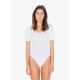 Ladies' Cotton Spandex Short Sleeve Double U-Neck Bodysuit