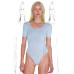 Ladies' Cotton Spandex Short Sleeve Double U-Neck Bodysuit