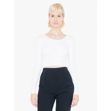 Ladies' Cotton Spandex Long Sleeve Crop Top
