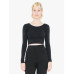 Ladies' Cotton Spandex Long Sleeve Crop Top