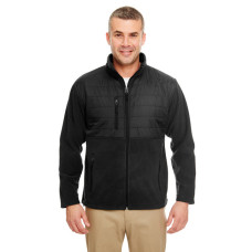 Men's Fleece Jacket with Quilted Yoke Overlay