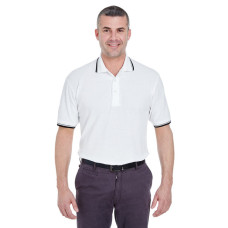 Men's Short-Sleeve Whisper Piqué Polo with Tipped Collar and Cuffs