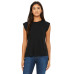 Ladies' Flowy Muscle T-Shirt with Rolled Cuff