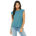 Ladies' Flowy Muscle T-Shirt with Rolled Cuff