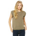 Ladies' Flowy Muscle T-Shirt with Rolled Cuff