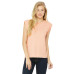 Ladies' Flowy Muscle T-Shirt with Rolled Cuff