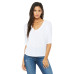 Ladies' Flowy Boxy Half-Sleeve V-Neck T-Shirt