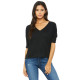 Ladies' Flowy Boxy Half-Sleeve V-Neck T-Shirt