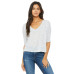 Ladies' Flowy Boxy Half-Sleeve V-Neck T-Shirt