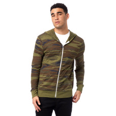 Men's Eco Jersey Triblend Long-Sleeve Printed Full Zip Hoodie