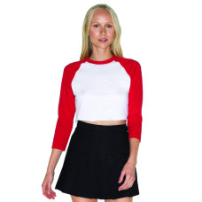 Ladies' Poly-Cotton 3/4-Sleeve Cropped T-Shirt