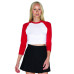 Ladies' Poly-Cotton 3/4-Sleeve Cropped T-Shirt