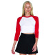 Ladies' Poly-Cotton 3/4-Sleeve Cropped T-Shirt