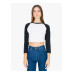 Ladies' Poly-Cotton 3/4-Sleeve Cropped T-Shirt