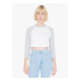 Ladies' Poly-Cotton 3/4-Sleeve Cropped T-Shirt