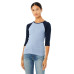 Ladies' Baby Rib 3/4-Sleeve Contrast Raglan T-Shirt