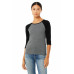 Ladies' Baby Rib 3/4-Sleeve Contrast Raglan T-Shirt