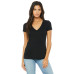 Ladies' Jersey Short-Sleeve Deep V-Neck T-Shirt