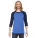 Unisex Poly-Cotton 3/4-Sleeve Raglan T-Shirt