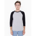 Unisex Poly-Cotton 3/4-Sleeve Raglan T-Shirt