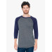Unisex Poly-Cotton 3/4-Sleeve Raglan T-Shirt