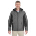 Men's Midtown Insulated Fabric-Block Jacket with Crosshatch Mélange