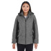 Ladies' Midtown Insulated Fabric-Block Jacket with Crosshatch Mélange