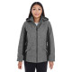 Ladies' Midtown Insulated Fabric-Block Jacket with Crosshatch Mélange