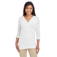 Ladies' Perfect Fit™ Y-Placket Convertible Sleeve Knit Top