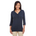 Ladies' Perfect Fit™ Y-Placket Convertible Sleeve Knit Top