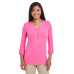 Ladies' Perfect Fit™ Y-Placket Convertible Sleeve Knit Top