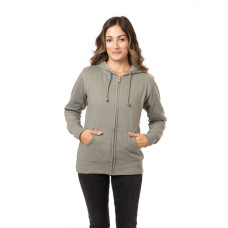 Ladies' 7 oz. Organic/Recycled Heathered Fleece Full-Zip Hood