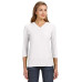 Ladies' 3/4-Sleeve Hooded Slub T-Shirt