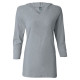 Ladies' 3/4-Sleeve Hooded Slub T-Shirt