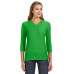 Ladies' 3/4-Sleeve Hooded Slub T-Shirt