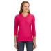 Ladies' 3/4-Sleeve Hooded Slub T-Shirt
