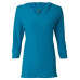 Ladies' 3/4-Sleeve Hooded Slub T-Shirt