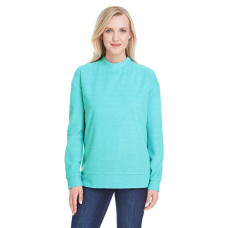 Ladies' Weekend French Terry Mock Neck Crew
