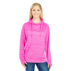 Ladies' Odyssey Striped Poly Fleece Lapover Hood